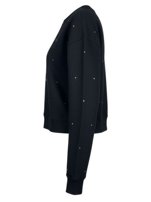 felpa donna nero con strass MC2 Saint Barth | CASEY W ALL OVER STRASSSB 00